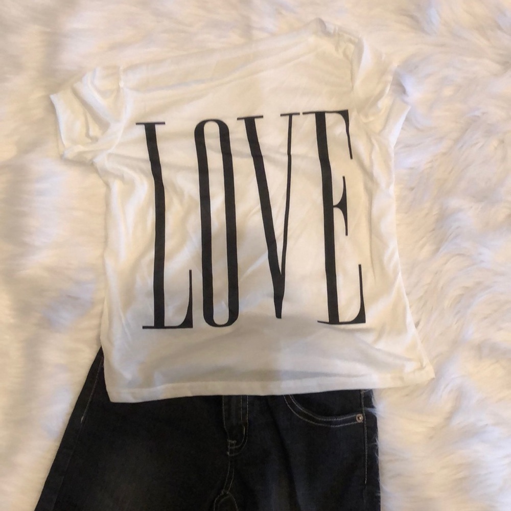 Asymmetrical Neck Love Top
